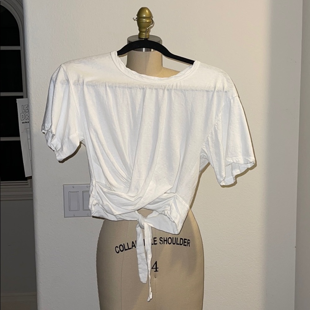 Cropped White Tee